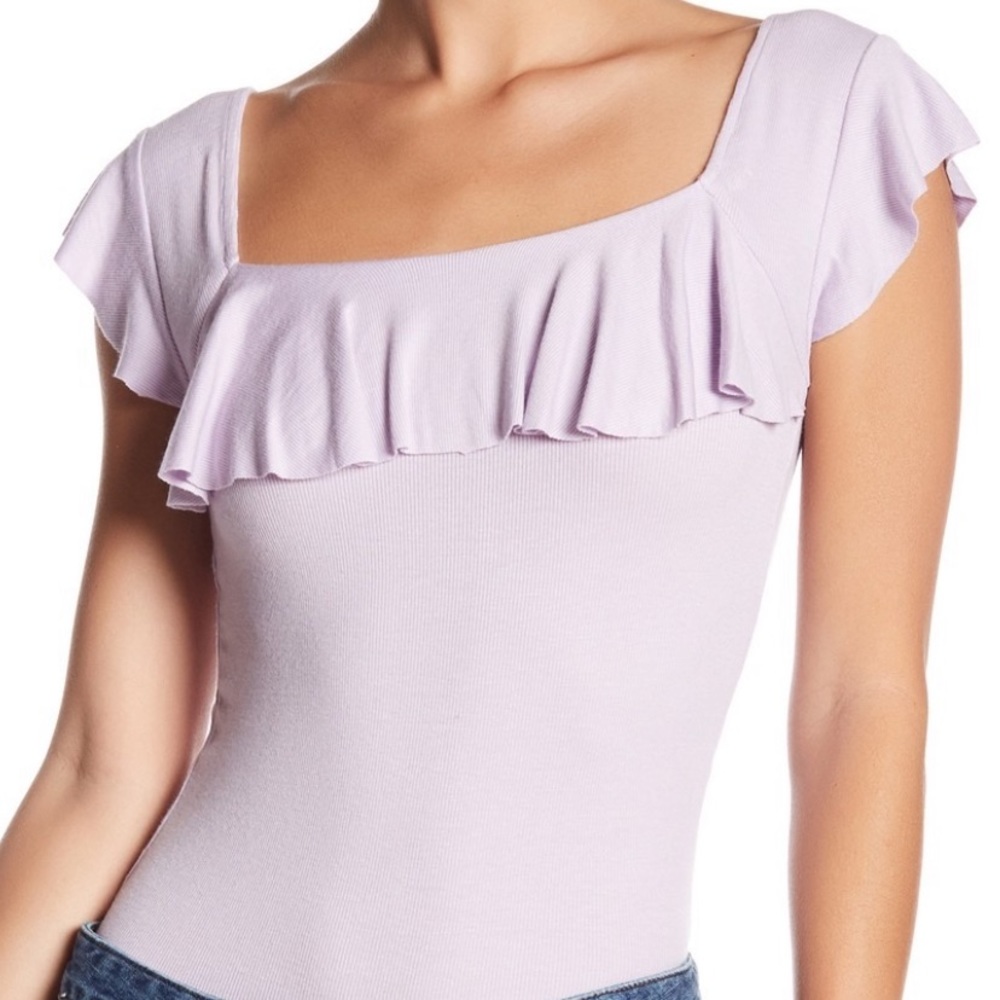 Free People Lilac Ruffle Top